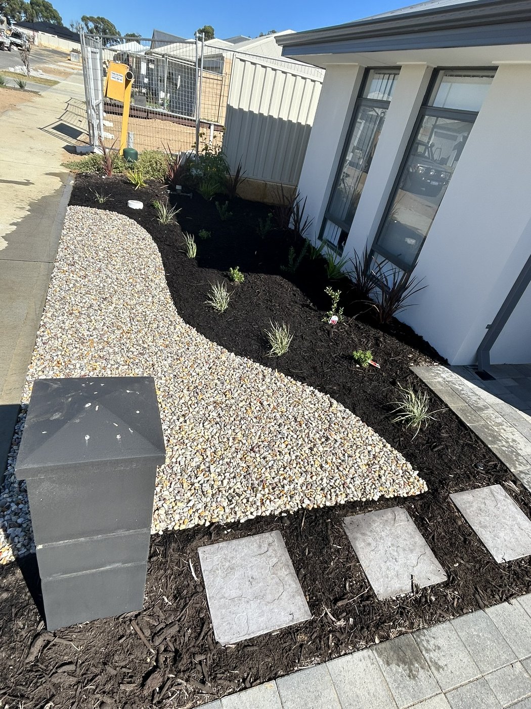 Front yard garden bed landscaping