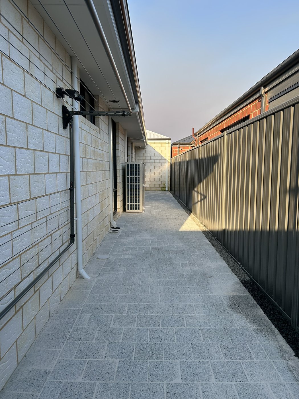 Paved courtyard landscaping