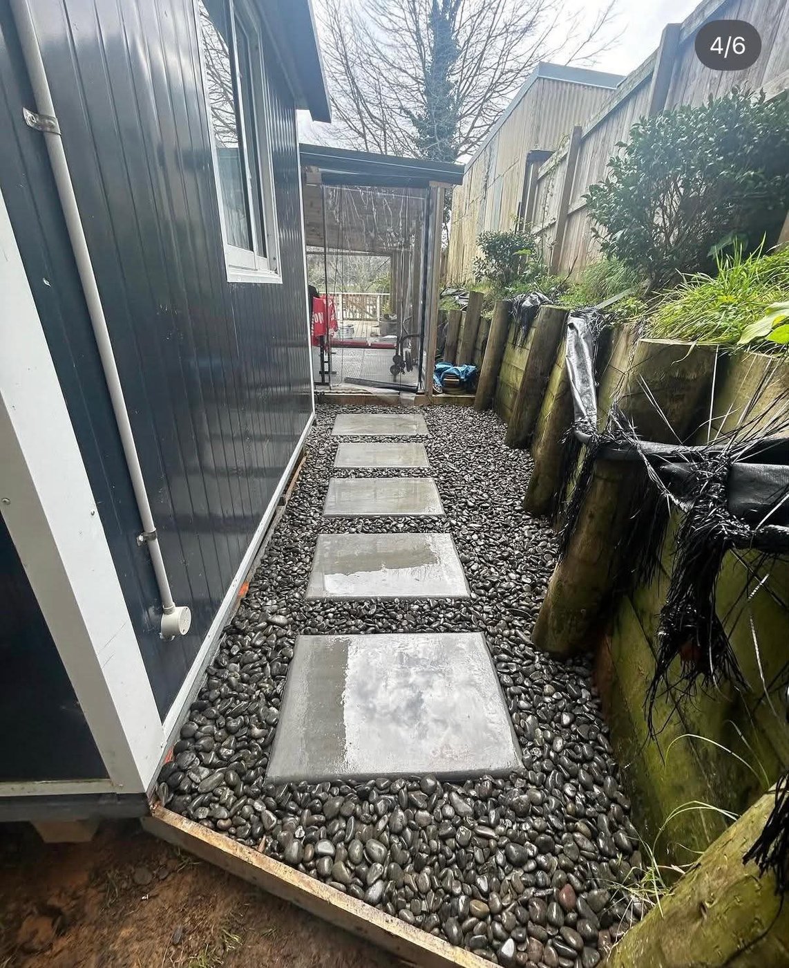 Concrete stepping stone path